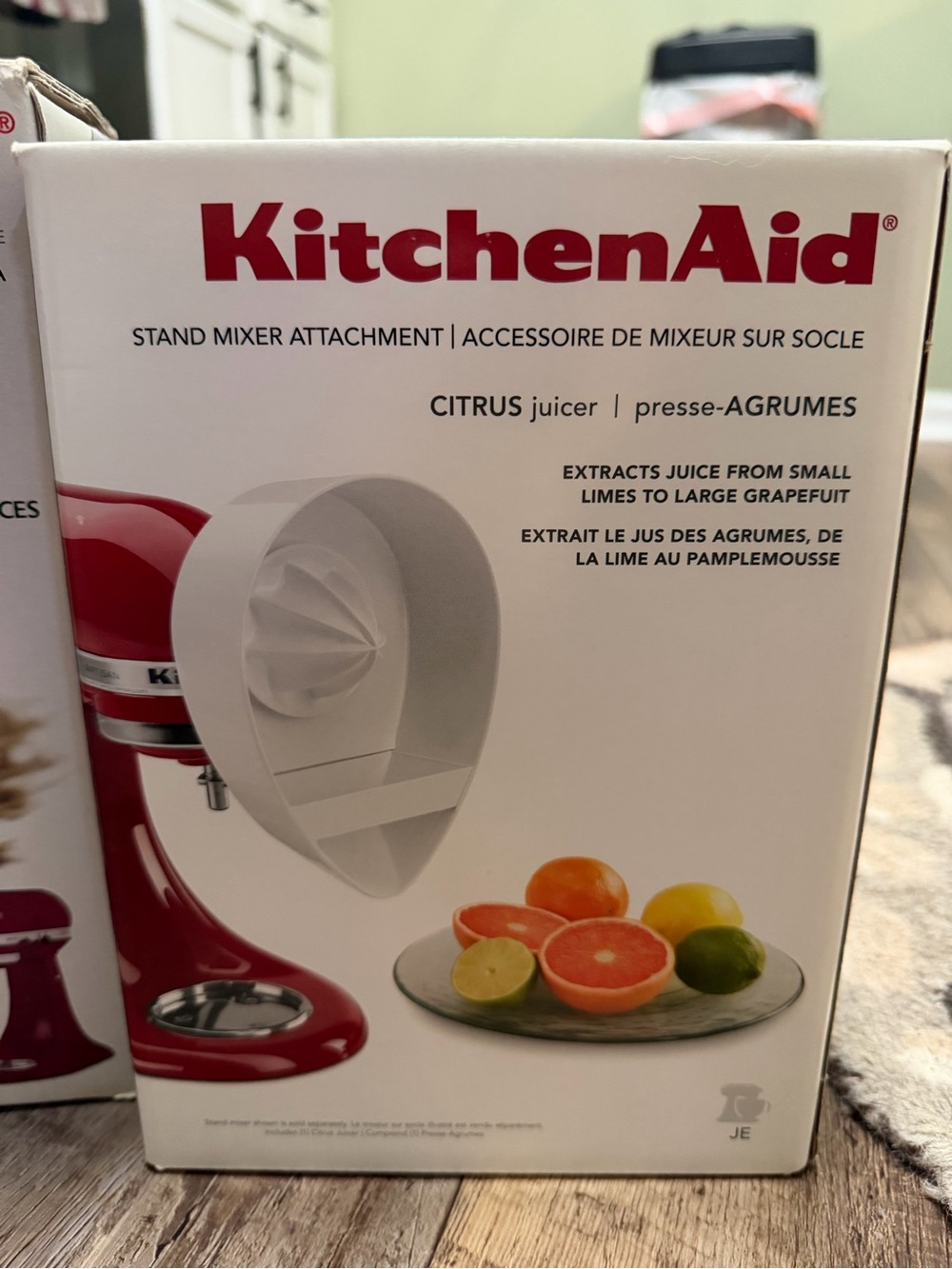 KitchenAid White and Red Citrus Juicer Attachment for Stand Mixer